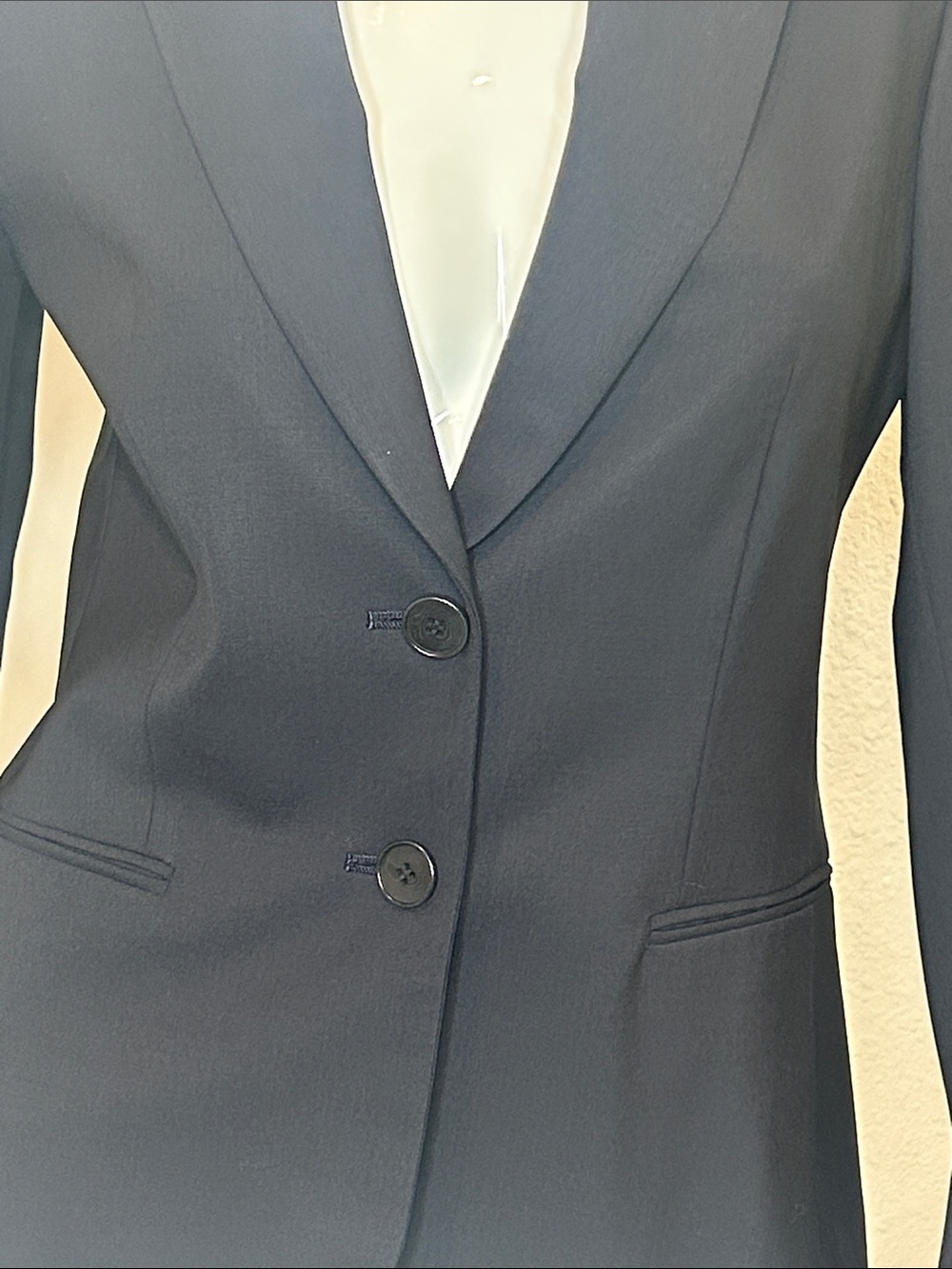 Theory Navy Blue Two-Button Tailored Blazer - Picture 2 of 11